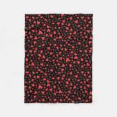 Couverture Polaire Coeurs rouges et baisers (Devant)