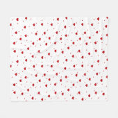 Couverture Polaire Coeurs rouges et blancs mignons Motif sans couture (Devant (Horizontal))