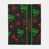 Couverture Polaire cœurs rouges et verts (Devant)