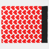 Couverture Polaire Cœurs rouges motif noir (Devant (Horizontal))
