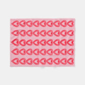 Couverture Polaire Coeurs rouges roses Valentines Jour 4Eva Fleece Bl (Devant (Horizontal))