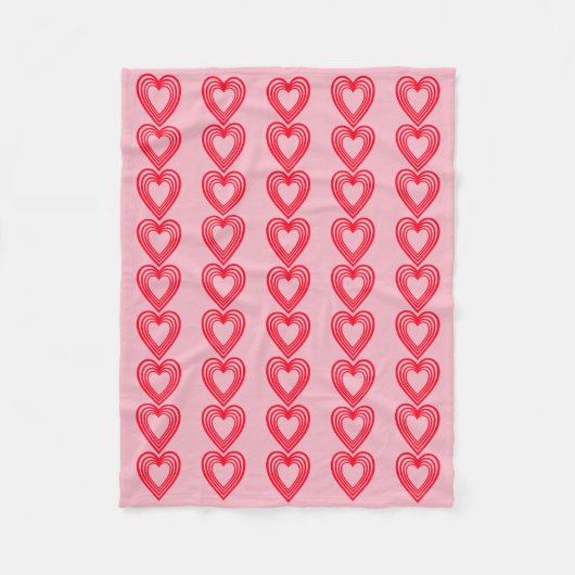 Couverture Polaire Coeurs rouges roses Valentines Jour 4Eva Fleece Bl (Devant)