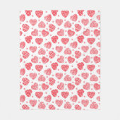 Couverture Polaire Cœurs rouges Saint-Valentin Amour (Devant)