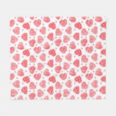 Couverture Polaire Cœurs rouges Saint-Valentin Amour (Devant (Horizontal))