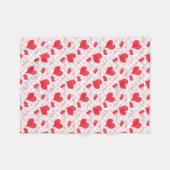 Couverture Polaire Coeurs rouges, texte, "aime-toi", rouge et blanc. (Devant (Horizontal))