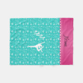 Couverture Polaire Coeurs rythmiques nommés personnalisés de (Devant (Horizontal))