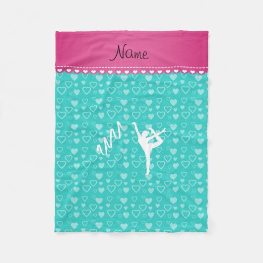 Couverture Polaire Coeurs rythmiques nommés personnalisés de (Devant)