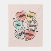 Couverture Polaire Coeurs thématiques Cowboy Cowgirl (Devant)