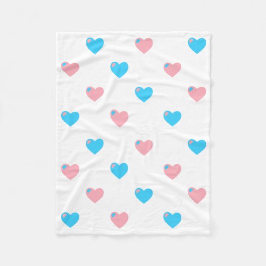 Couverture Polaire Coeurs Trans Pride Blanket en polaire (Devant)