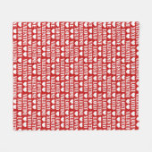 Couverture Polaire Coeurs Valentine élégant moderne chic rouge blanc (Devant (Horizontal))