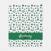 Couverture Polaire Coeurs verts, Pom Poms, Motif mégaphone (Devant)