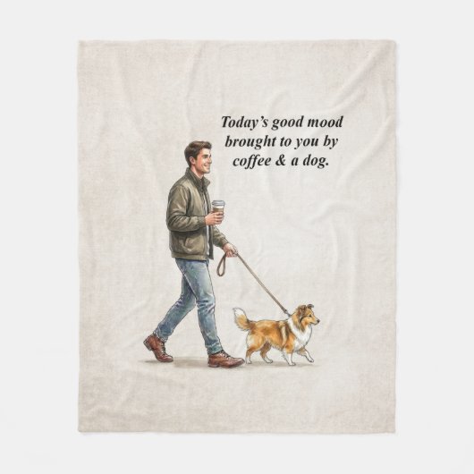 Couverture Polaire Coffee & a Sable Sheltie Make Today Better (Devant)