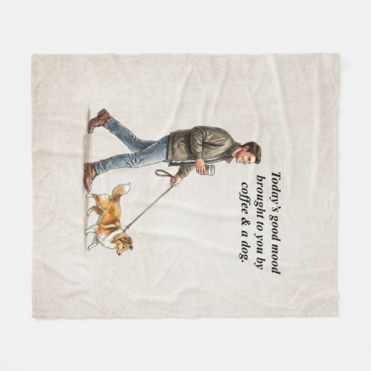 Couverture Polaire Coffee & a Sable Sheltie Make Today Better (Devant (Horizontal))