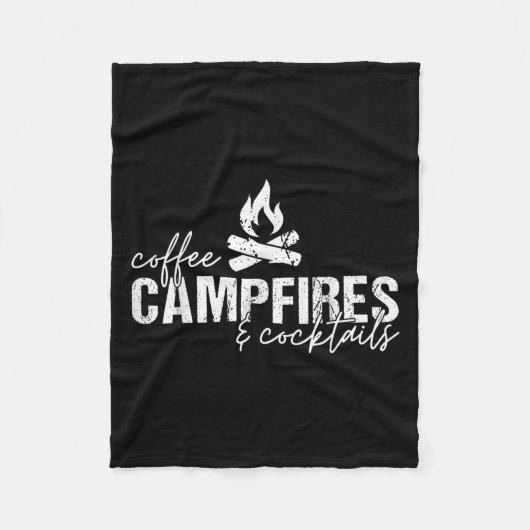 Couverture Polaire Coffee Camping Et Tails Graphic Funny Camping (Devant)