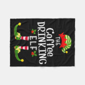 Couverture Polaire Coffee Drinking Christmas Elf Matching Pajama X-ma (Devant (Horizontal))