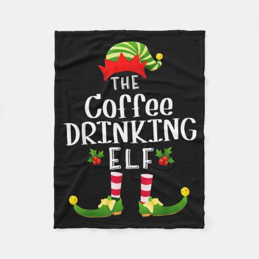 Couverture Polaire Coffee Drinking Christmas Elf Matching Pajama X-ma (Devant)