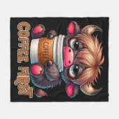 Couverture Polaire Coffee First Coffee Lover Gifts  (Devant (Horizontal))