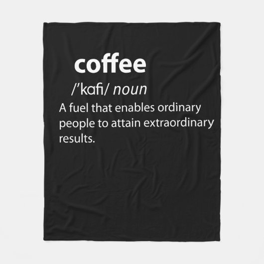 Couverture Polaire Coffee Funny Dictionnaire Définition (Devant)