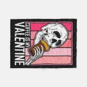 Couverture Polaire Coffee Is My Valentine Skeleton Skull Valentines D (Devant (Horizontal))