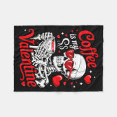 Couverture Polaire Coffee Is My Valentine Skeleton Valentine Funny Co (Devant (Horizontal))