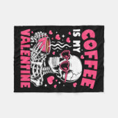 Couverture Polaire Coffee Is My Valentine Skeleton Valentine Funny Co (Devant (Horizontal))