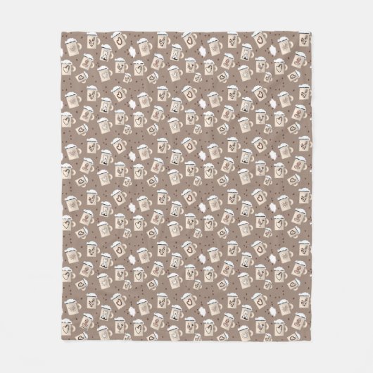 Couverture Polaire Coffee Lover Fleece Blanche (Devant)