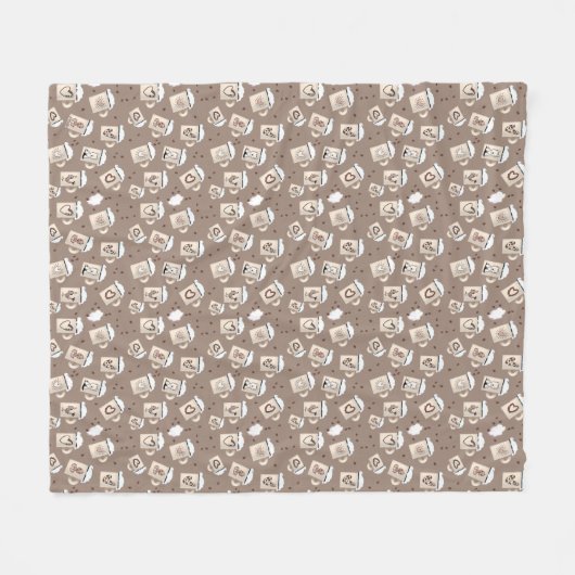 Couverture Polaire Coffee Lover Fleece Blanche (Devant (Horizontal))