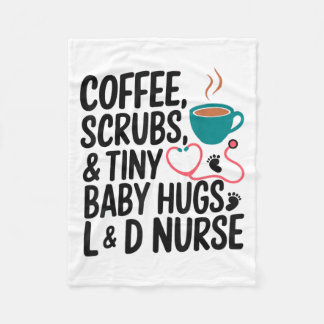 Couverture Polaire Coffee Scrubs Baby Hugs L& ; d Citation d'infir