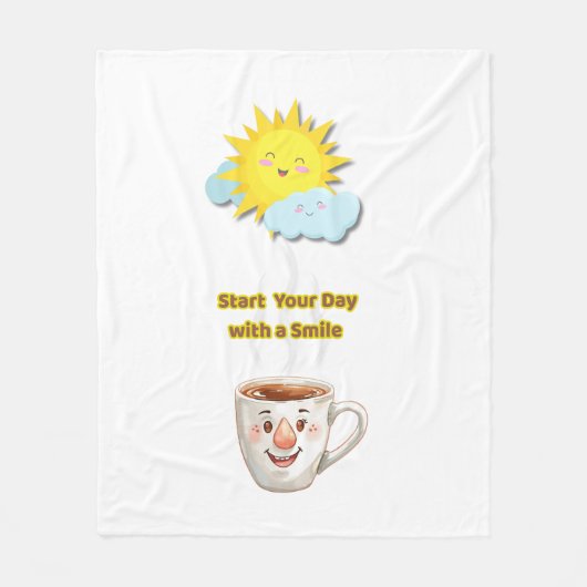 Couverture Polaire Coffee Time – Cute Smiling Cup (Devant)
