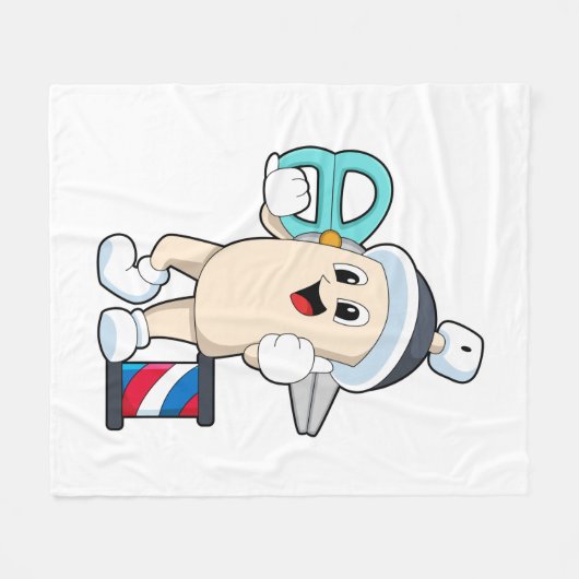 Couverture Polaire Coiffeur avec ciseaux (Devant (Horizontal))