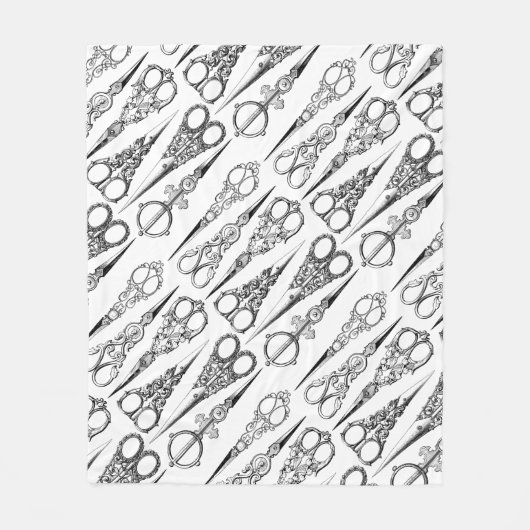 Couverture Polaire Coiffeur victorien ciseaux à coudre élégant (Devant)