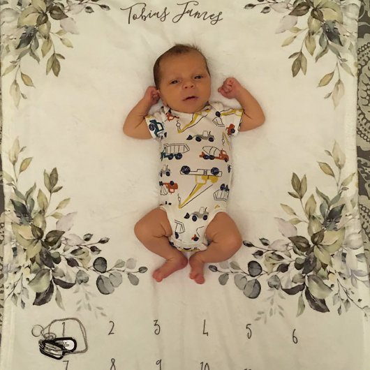 Couverture Polaire Coins botaniques feuillus Jalon mensuel du bébé