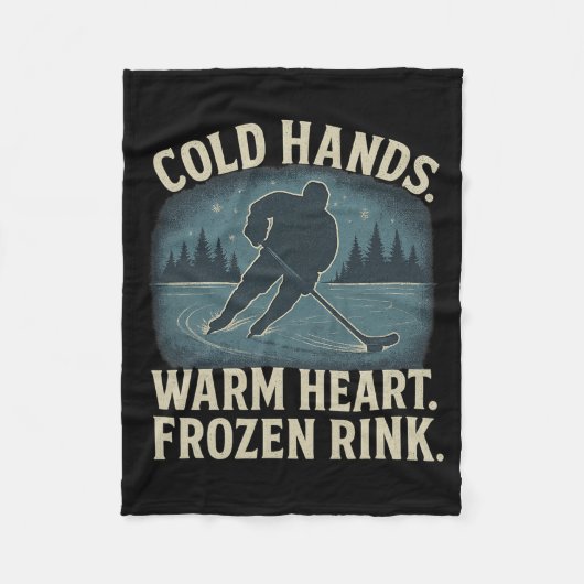 Couverture Polaire Cold Hands Warm Heart Frozen Rink – Ice Hockey Win (Devant)