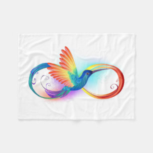 Couverture Polaire Colibri arc-en-ciel avec symbole d'infini