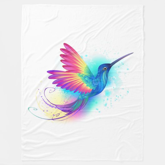 Couverture Polaire Colibri arc-en-ciel exotique (Devant)