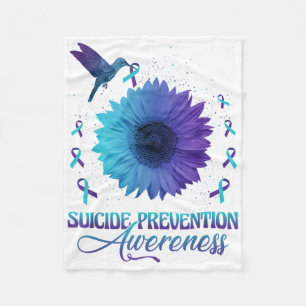 Couverture Polaire Colibri Avec Tournesol Prévention du Suicide Awar