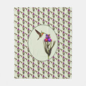 Couverture Polaire Colibri Et Fleur Iris (Devant)