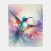 Couverture Polaire Colibri gracieux en aquarelle (Devant)