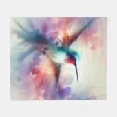 Couverture Polaire Colibri gracieux en aquarelle (Devant (Horizontal))