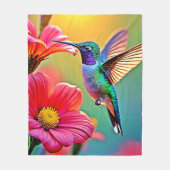Couverture Polaire Colibri vibrant au coucher du soleil (Devant)