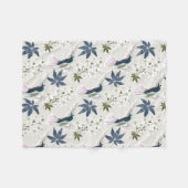 Couverture Polaire Colibris et fleurs blanches. (Devant (Horizontal))