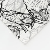 Couverture Polaire Colibris et fleurs d'hibiscus b&w (Coin)