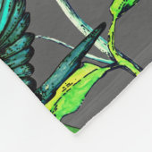 Couverture Polaire Colibris et fleurs enchantés d'aquarelle de jardin (Coin)