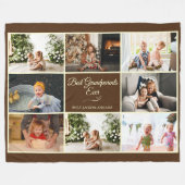 Couverture Polaire Collage Brown Grand-parent Anniversaire Cadeau pho (Devant (Horizontal))