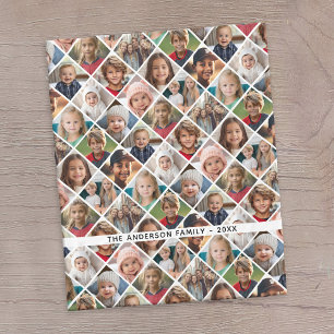 Couverture Polaire Collage de 12 photos Instagram - grille en forme d