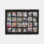 Couverture Polaire Collage de 24 Modèles photo avec texte personnalis (Devant (Horizontal))