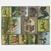 Couverture Polaire Collage de chevaux sauvages (Devant (Horizontal))
