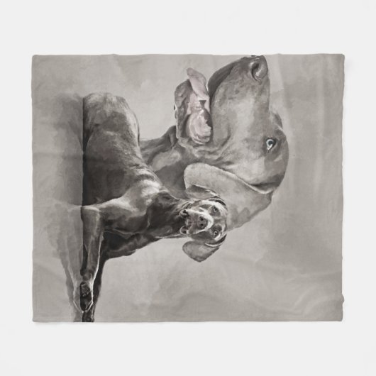 Couverture Polaire Collage de chiens Weimaraner #2 (Devant (Horizontal))