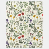 Couverture Polaire Collage de fleurs sauvages (Devant)