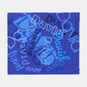 Couverture Polaire Collage de n'importe quel nom bleu cool (Devant (Horizontal))